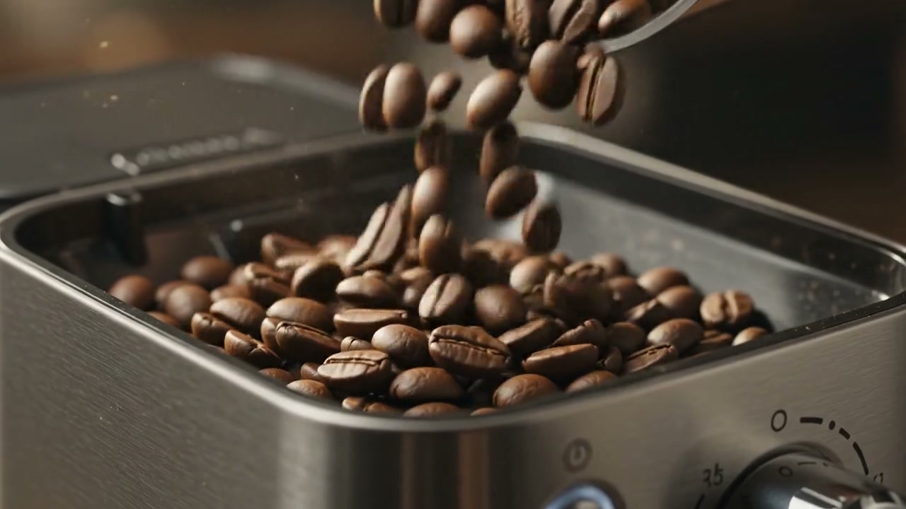 Granos de café recién tostados